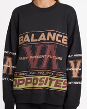 Load image into Gallery viewer, RVCA Womens Puck It Pullover Crew - Washed Black
