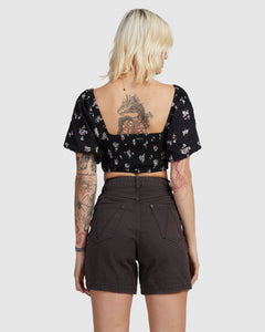 RVCA Sprinkled Smocked Top - Black