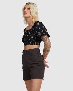 RVCA Sprinkled Smocked Top - Black