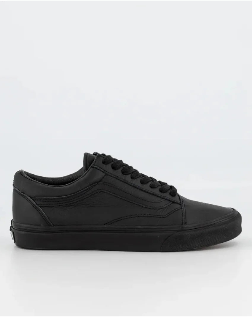 Vans Old Skool Leather Shoe - Black/Black