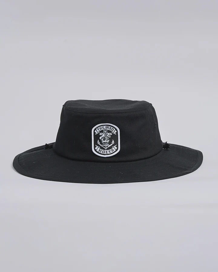The Mad Hueys Sailor Anchor Wide Brim Hat - Black