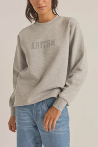 Rhythm Flagship Boyfriend Fleece Crew  - Grey Heather
