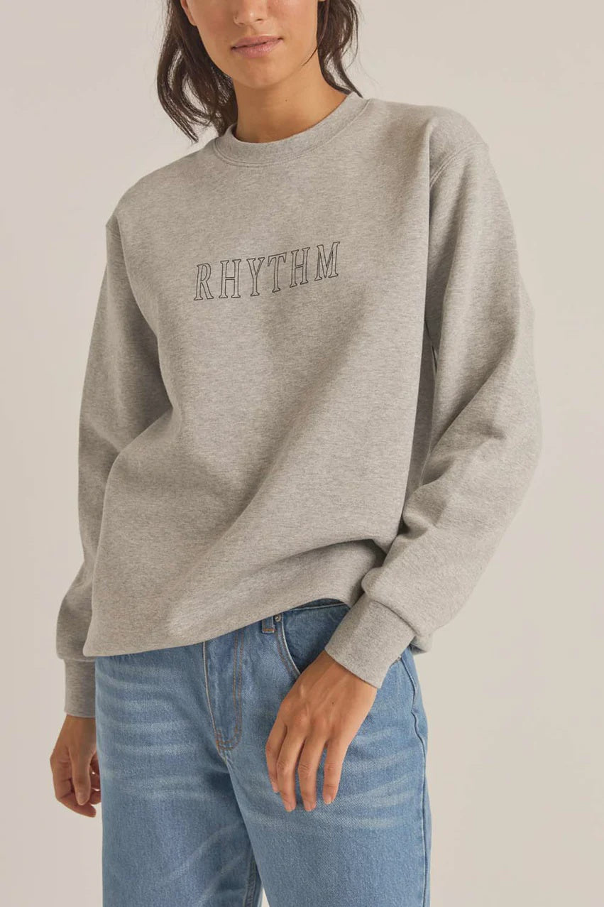 Rhythm Flagship Boyfriend Fleece Crew  - Grey Heather