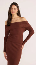 Load image into Gallery viewer, MINKPINK Zoe Off Shoulder Knit Top - Chocolate
