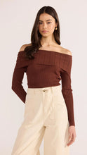Load image into Gallery viewer, MINKPINK Zoe Off Shoulder Knit Top - Chocolate
