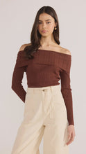 Load image into Gallery viewer, MINKPINK Zoe Off Shoulder Knit Top - Chocolate

