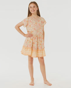 Rip Curl Youth Hidden Tropics Dress - Lemon Ice