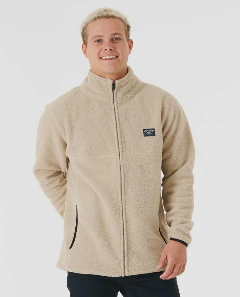 Rip Curl Rincon Zip Crew Polar Fleece - Taupe