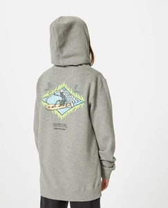 Rip Curl Youth Skeleton Shred Hood (8-16) - Grey Marle