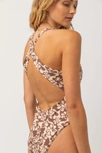 Load image into Gallery viewer, Rhythm Drifter Floral Cross Back One Piece - Chocolate
