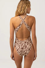 Load image into Gallery viewer, Rhythm Drifter Floral Cross Back One Piece - Chocolate
