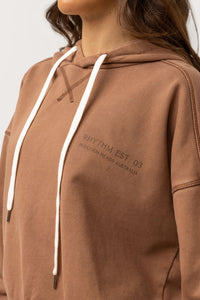 Rhythm Ladies Core Hooded Fleece - Chocolate