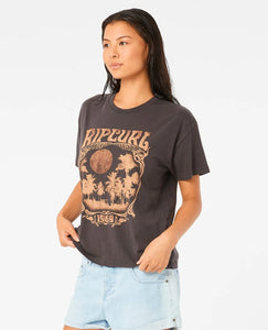 Rip Curl Higher Purpose Relaxed Tee - Washed Black