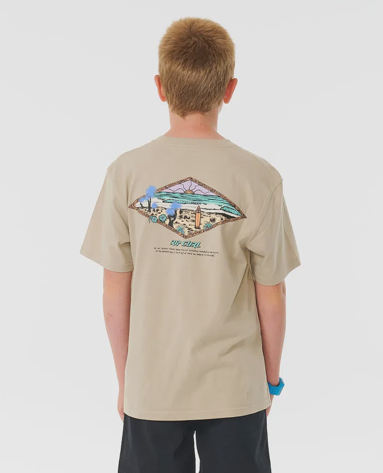 Rip Curl Youth Shred Rock Gnaraloo Tee - Taupe