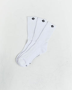 Converse Star Chevron Crew Sock 3 Pack - White