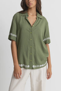 Rhythm Juno Short Sleeve Shirt - Olive