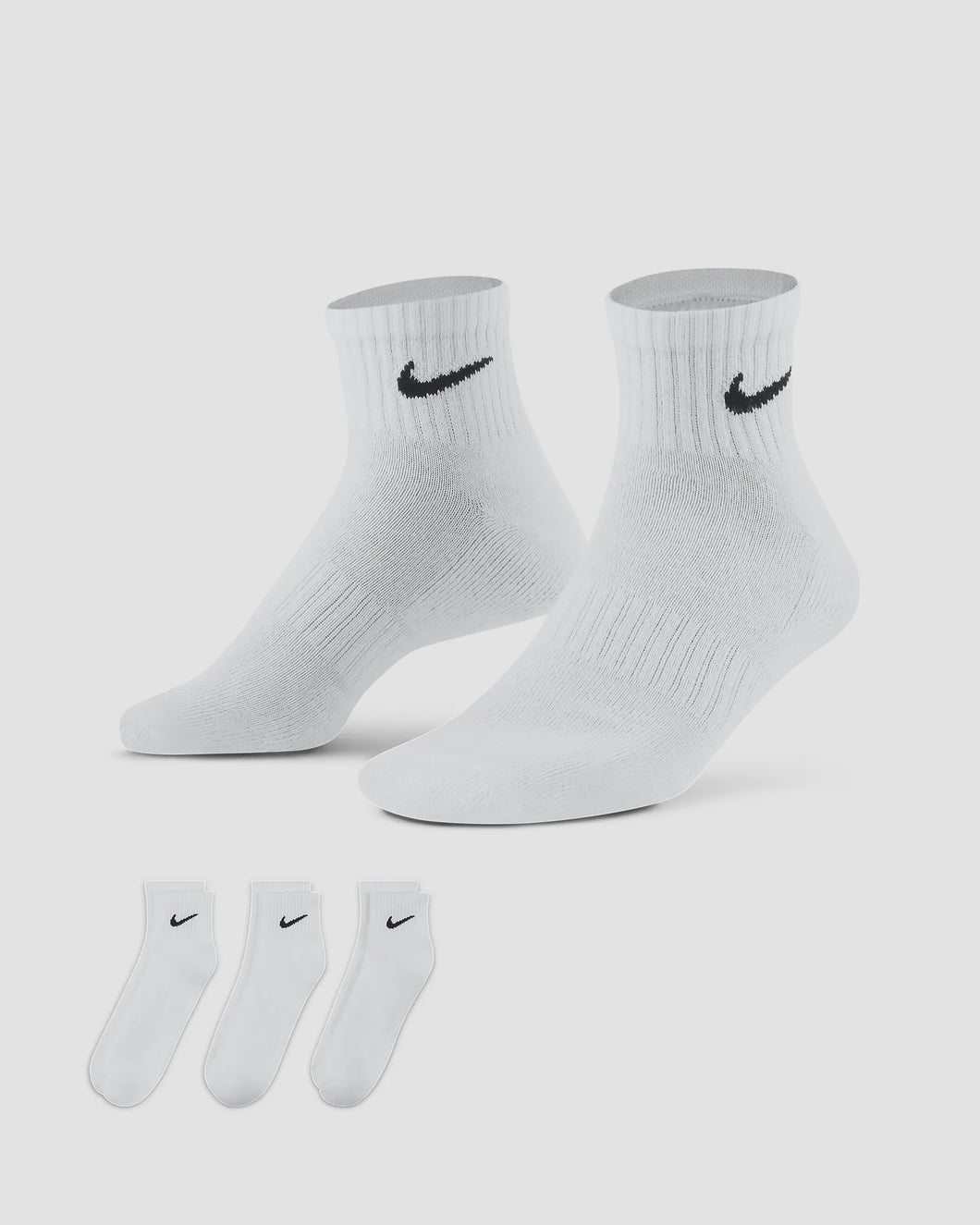 Nike Everyday Cushion Ankle Sock 3Pk - White/Black