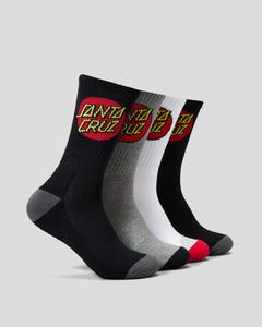 Santa Cruz Classic Dot Socks 4 Pack - Multi