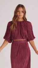 Load image into Gallery viewer, MINKPINK Tilla Plisse Crop Top - Berry

