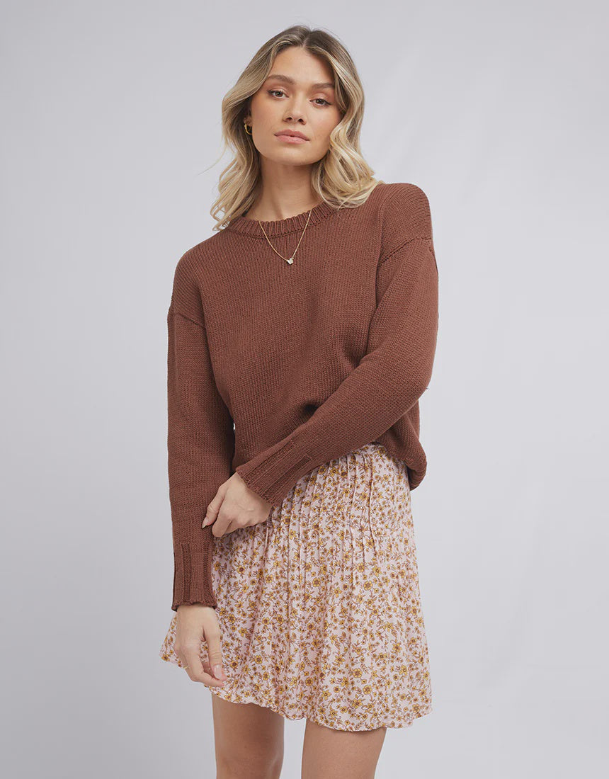 All About Eve Bonnie Knit Crew - Brown