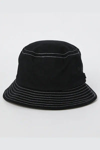 Stussy Contrast Top Stitch Bucket Hat - Black