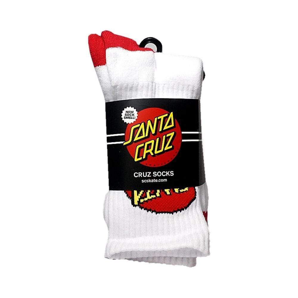 Santa Cruz Youth Classic Dot 4 Pack Socks (2-8) - White