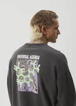 Load image into Gallery viewer, Afends Universal Crew Neck Jumper - Stone Black
