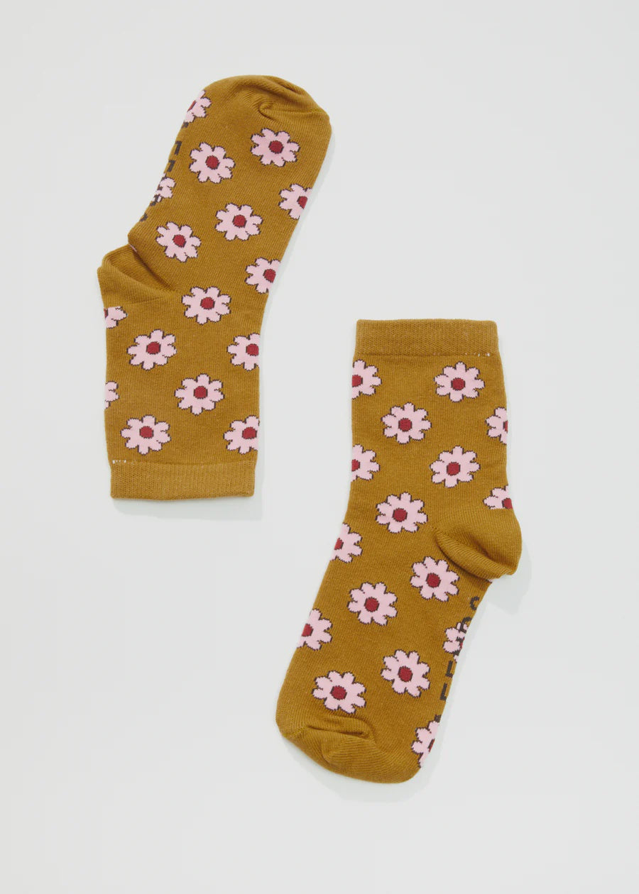 Afends Flower Hemp Socks - Mustard