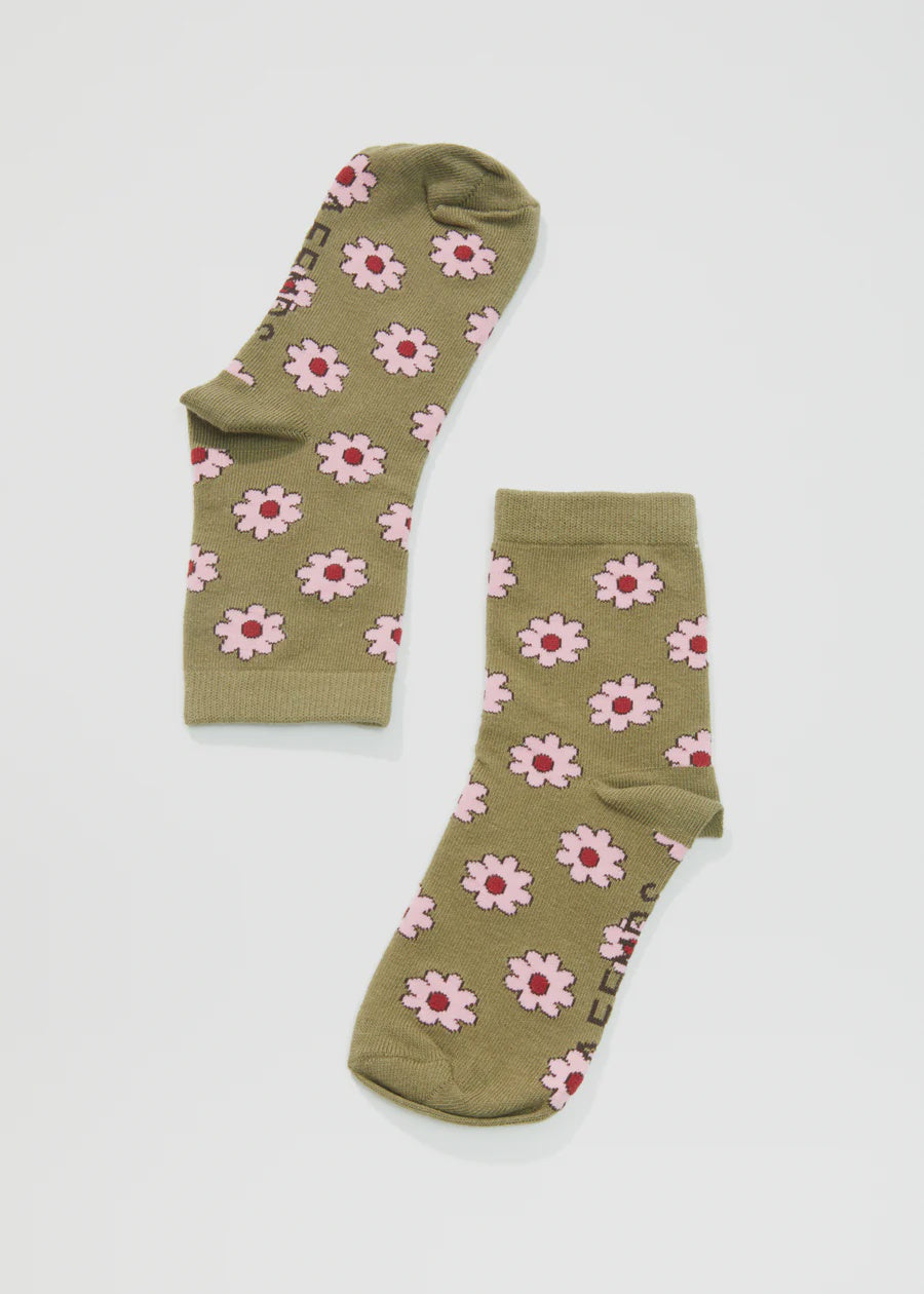 Afends Flower Hemp Socks - Olive