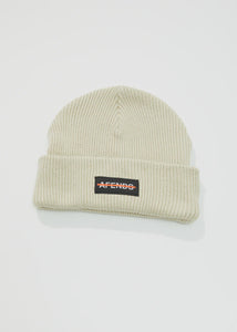 Afends Liquid Ribbed Beanie - Cement