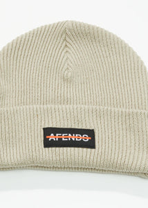 Afends Liquid Ribbed Beanie - Cement