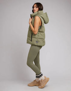 All About Eve Active Remi Luxe Puffer Vest - Khaki