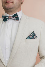 Load image into Gallery viewer, Peggy And Finn Teal Blooms Bow Tie
