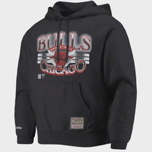 Load image into Gallery viewer, Mitchell &amp; Ness Bulls Glow Arch Hoodie - Faded Black
