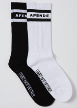 Load image into Gallery viewer, Afends Create Not Destroy 2 Pack Socks - Black/White
