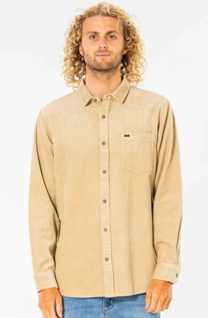 Rip Curl State Cord L/S Shirt - Khaki