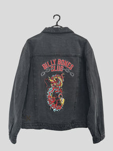 Billy Bones Club Dragon Denim Jacket - Black