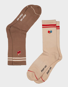 Foot-ies Beer Pong 2 Pack Socks - Cream/Latte