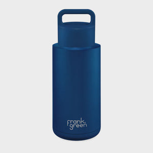 Frank Green Ceramic Reusable Bottle (Grip Finish) With Grip Lid 34oz - Deep Ocean