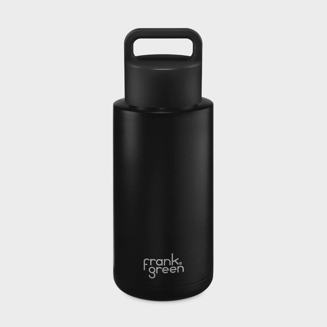 Frank Green Ceramic Reusable Bottle (Grip Finish) With Grip Lid 34oz - Midnight