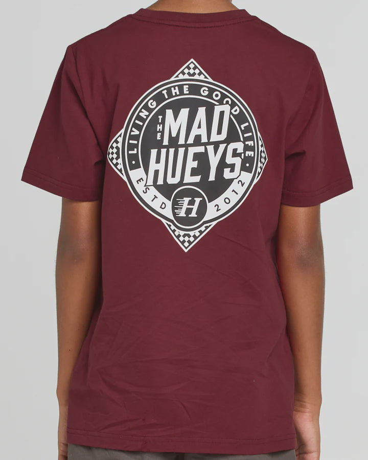 The Mad Hueys Checkred Hueys T-Shirt (8-16) - Bloodstone