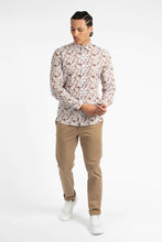 Load image into Gallery viewer, James Harper Floral Fusion Cotton Poplin Shirt - Brown
