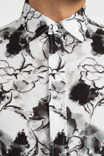 Load image into Gallery viewer, James Harper Ink Floral Cotton Poplin Shirt - Black
