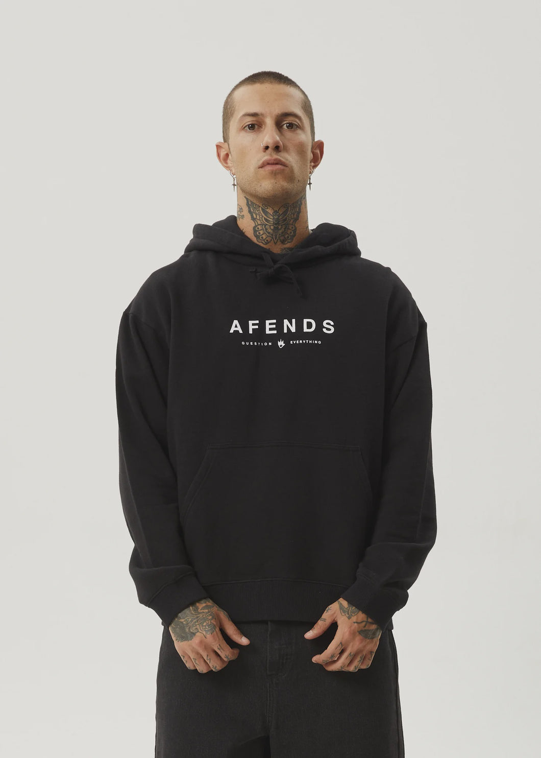 Afends Mens Thrown Out Pull On Hoodie