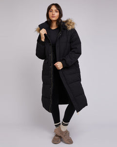 All About Eve Active Fur Longline Puffer - Black