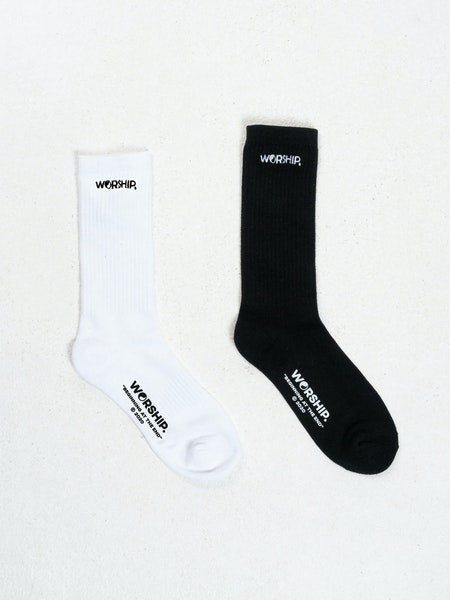 Worship Core Socks 2 Pack - White/Black