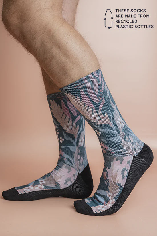 Peggy And Finn Recycled Polyester Teal Blooms Socks Arnold s