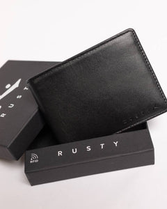 Rusty High River 2 Leather Wallet - Black