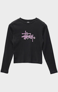 Stussy Graffiti Rib L/S Tee - Black/Lilac