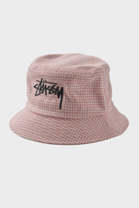 Pink stussy bucket hat clearance